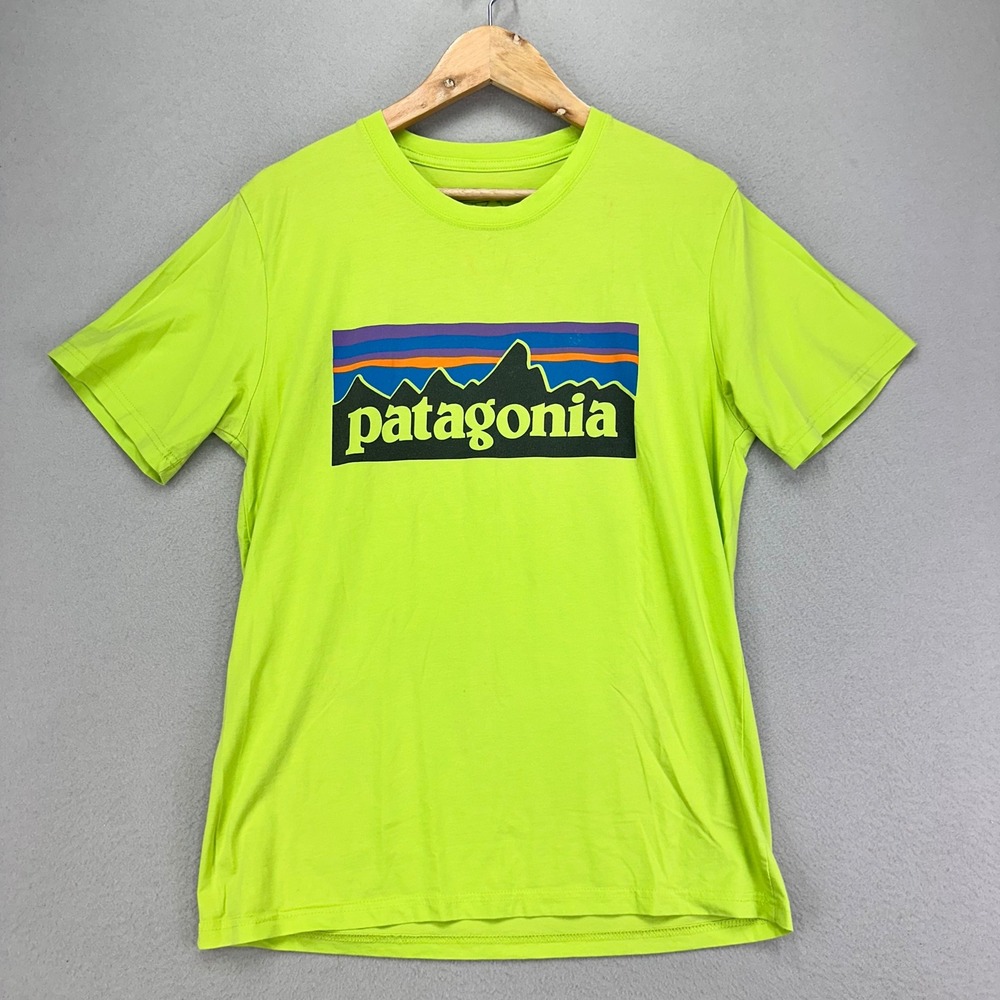 Patagonia Fitz Roy Resposibili-Tee Mens Large Green Short‎ Sleeve Shirt Hiking